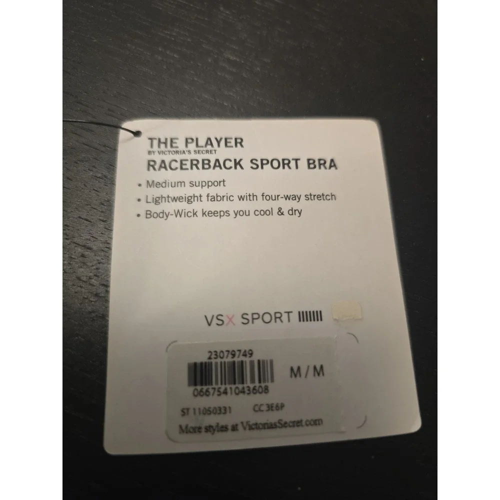 NWT Victoria's Secret Sports Bra Med Player Cross Back Blue White Tie Dye VSX